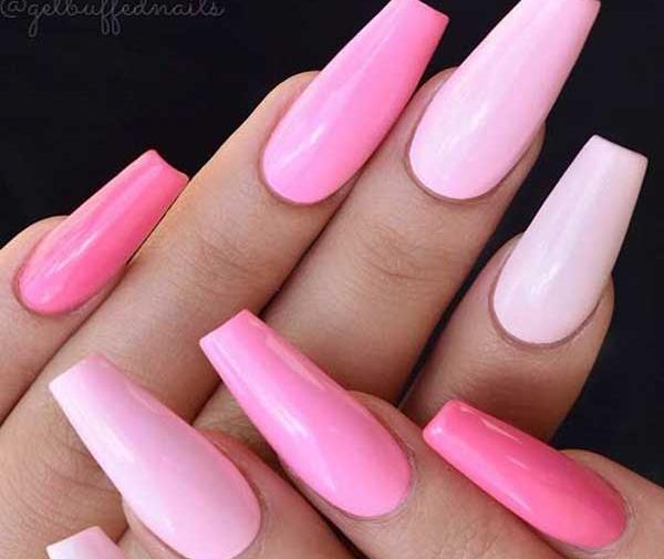 عکس طرح ناخن صورتی ساده