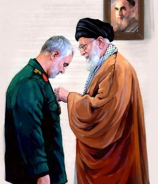 عکس حاج قاسم و خامنه ای