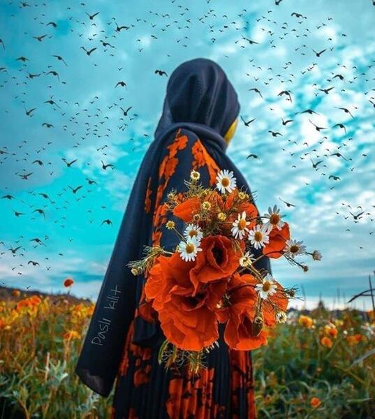 عکس با حجاب پاییزی