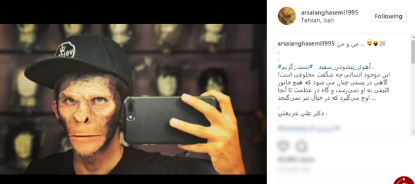 عکس میمون در آهوی پیشونی سفید
