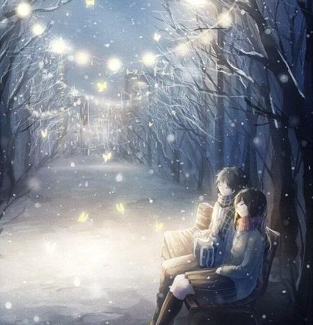 عکس شب برفی عاشقانه