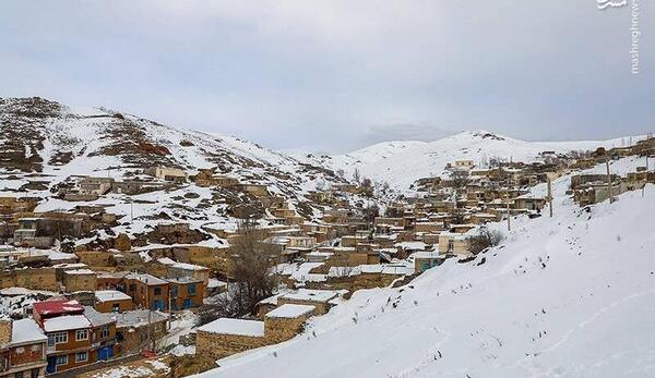 عکس برف روستا