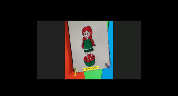 عکس نقاشی دختر هندونه
