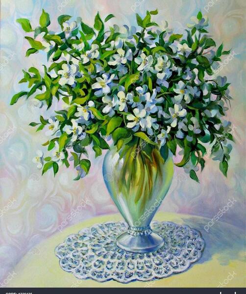 عکس نقاشی گل یاس