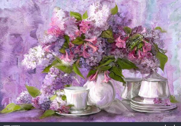 عکس نقاشی گل یاس