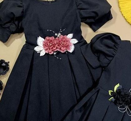 عکس لباس دخترانه با پارچه ابروبادی
