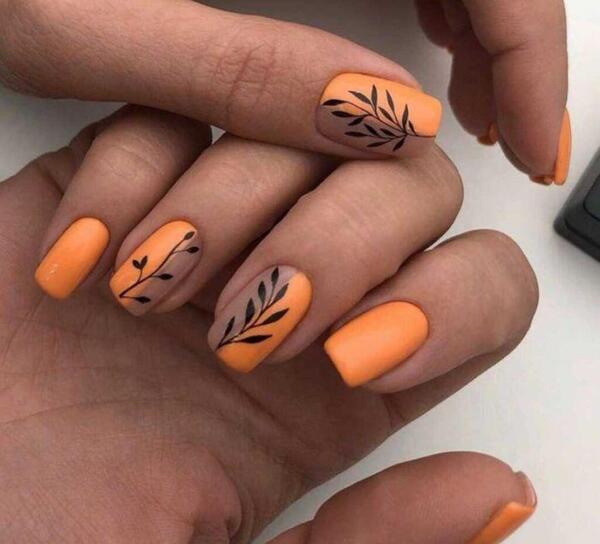عکس مدل ناخن نارنجی