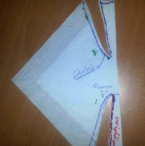 عکس آموزش دوخت مقنعه کرواتی