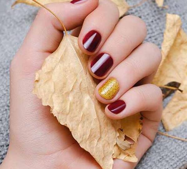 عکس مدل ناخن ساده پاییزی