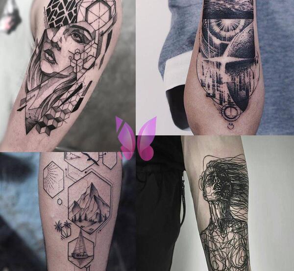 عکس طرح تاتو مردانه ساده روی دست