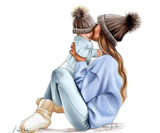 عکس مادر و فرزند مینیاتوری