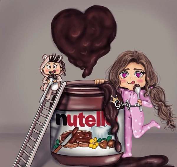 عکس نقاشی دختر شکلاتی