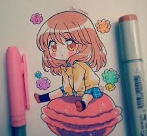 عکس نقاشی دختر شکلاتی