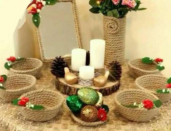 عکس ایده هفت سین با وسایل دور ریختنی