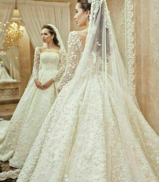 عکس لباس عروس لمه رنگی