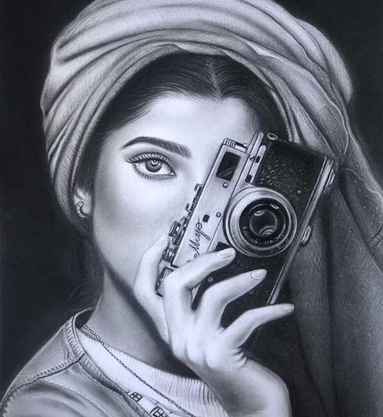 عکس دختر نقاشی آسان