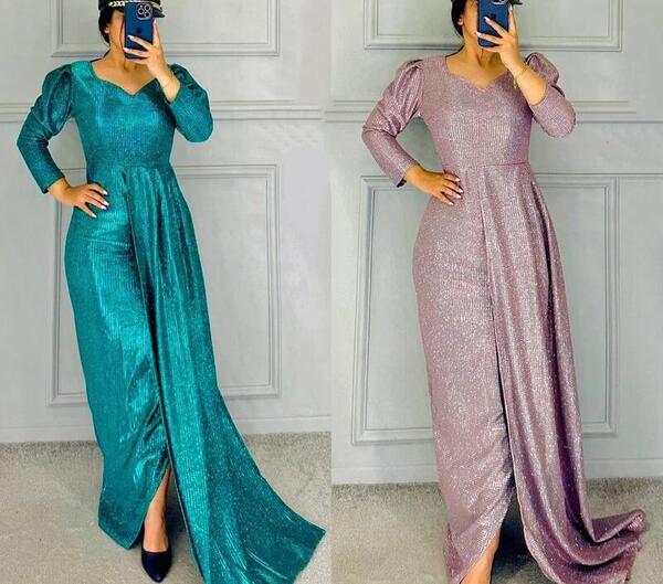 عکس لباس مجلسی آستین بلند پوشیده