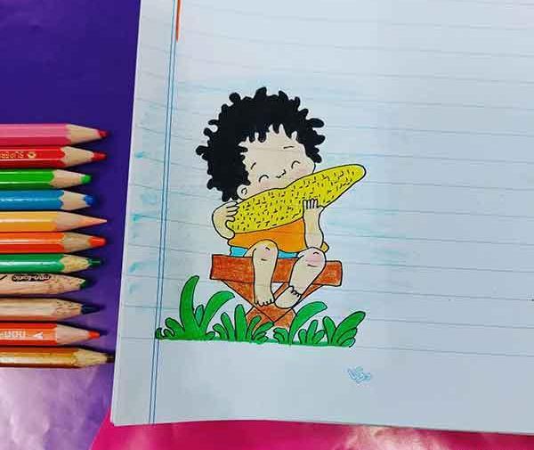 عکس ایده برای نقاشی با مداد رنگی ساده