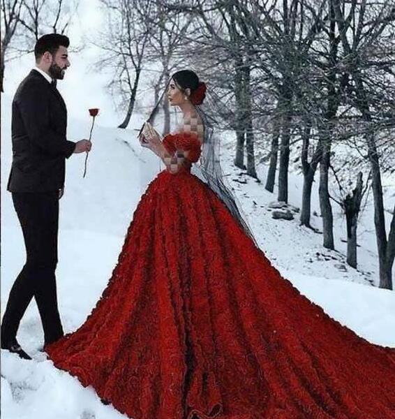 عکس لباس عروس قرمز