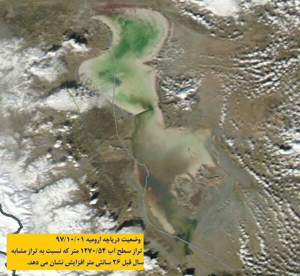عکس هوایی از دریاچه ارومیه