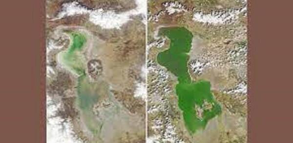 عکس هوایی از دریاچه ارومیه