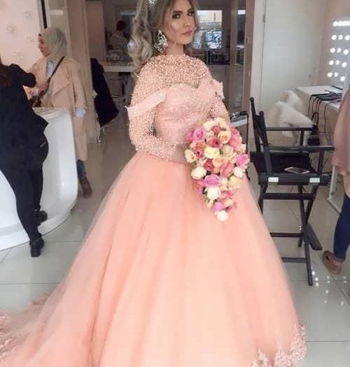 عکس لباس عروس گلبهی