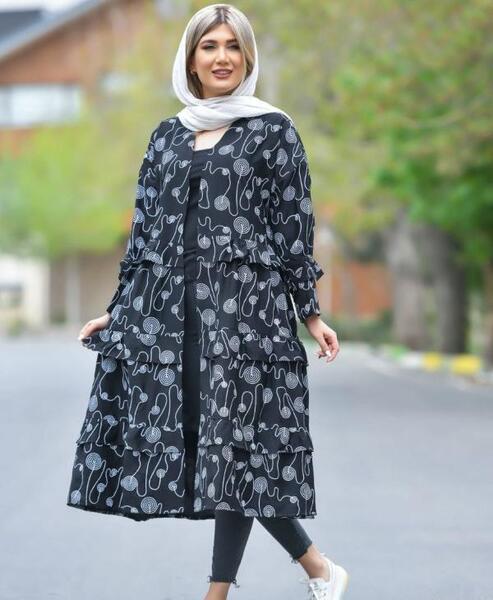 عکس مدل مانتو طرح دار جدید