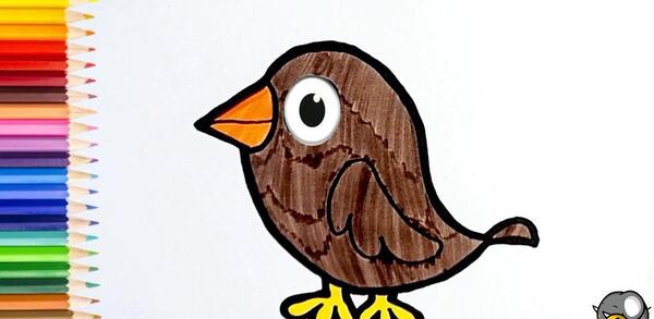 عکس نقاشی ساده پرنده