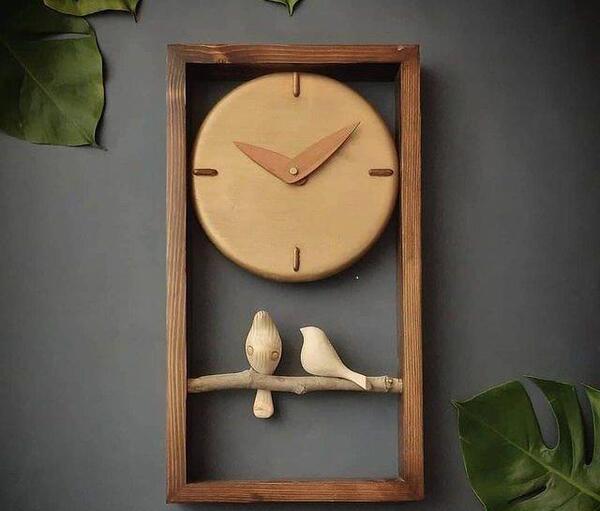 عکس ساعت دیواری چوبی