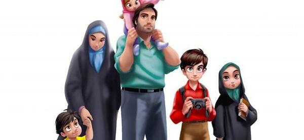 عکس مادر کارتونی با حجاب