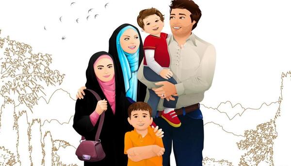 عکس مادر کارتونی با حجاب