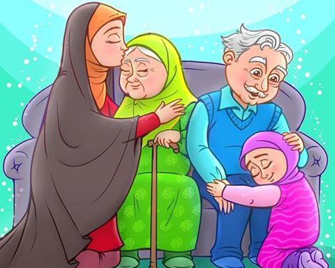عکس مادر کارتونی با حجاب