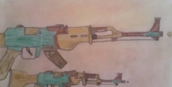 عکس نقاشی تفنگ