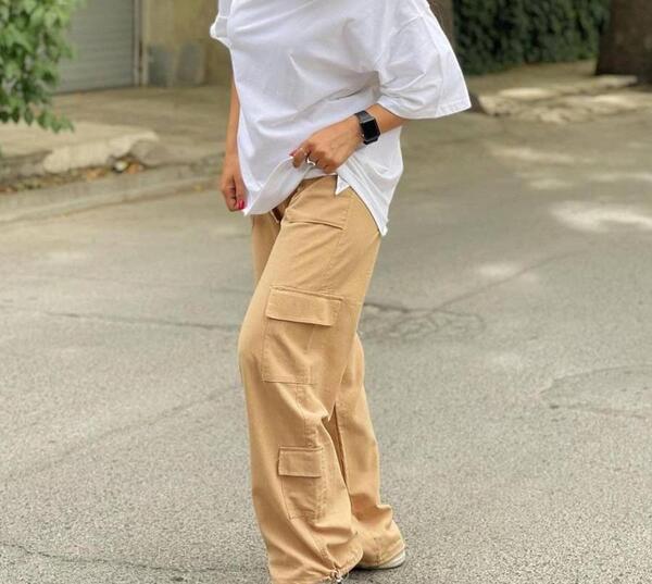 عکس شلوار کارگو کرمی
