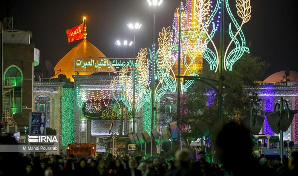 عکس حرم امام حسین شب