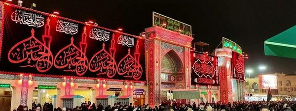 عکس حرم امام حسین شب