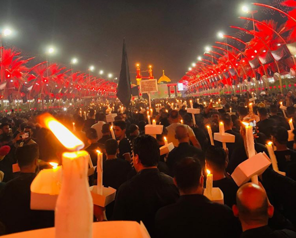 عکس حرم امام حسین شب