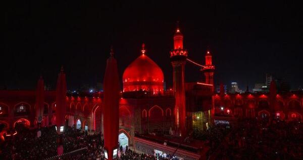 عکس حرم امام حسین شب