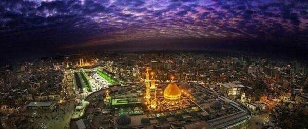 عکس حرم امام حسین شب