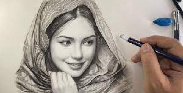 عکس طرح نقاشی فانتزی با مداد سیاه