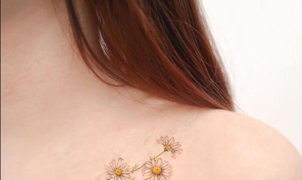 عکس طرح تاتو گل بابونه