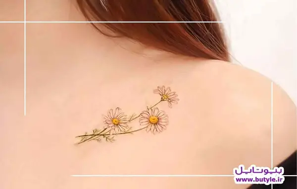 عکس طرح تاتو گل بابونه