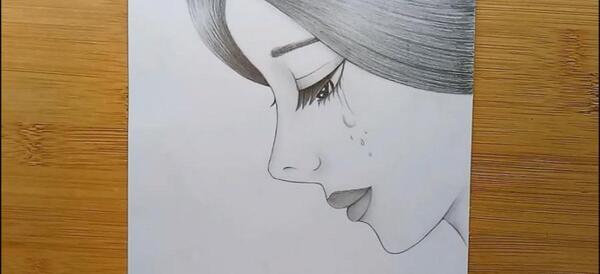 عکس نقاشی ساده غمگین