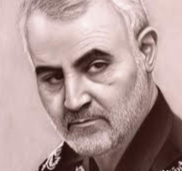 عکس حاج قاسم سیاه سفید