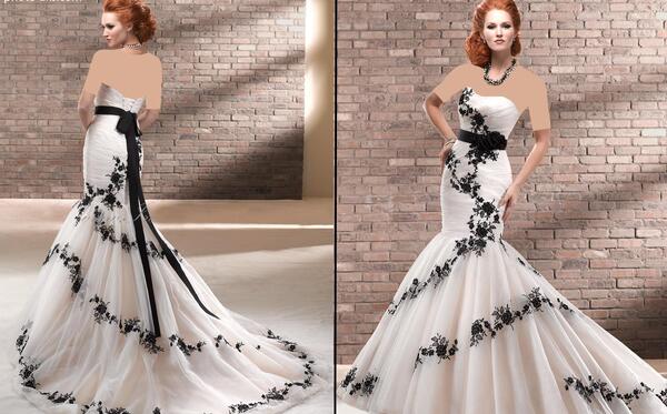 عکس لباس عروس چین دار