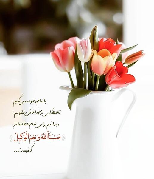 عکس نوشته قل حسبی الله