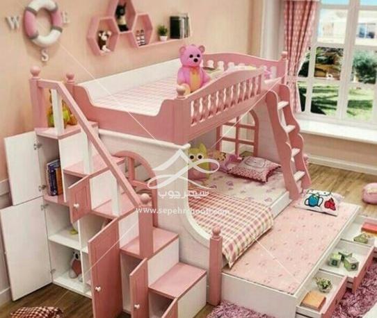 عکس تخت خواب صورتی