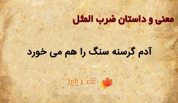 عکس ضرب المثل آدم گرسنه سنگ راهم میخورد