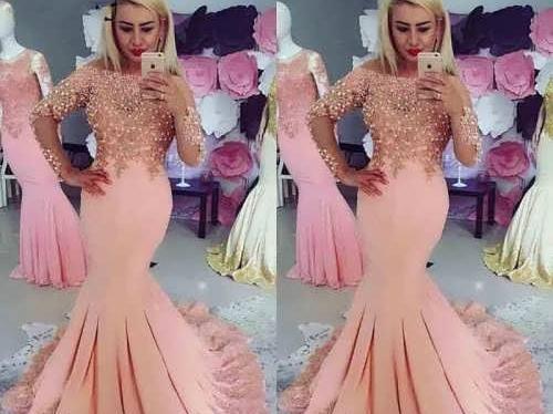 عکس لباس مجلسی دخترانه رنگ گلبهی