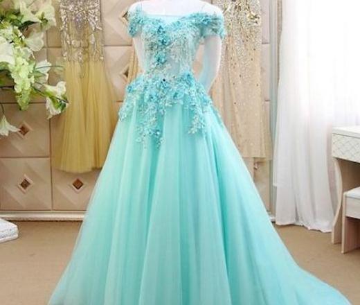 عکس لباس مجلسی شیک فیروزه ای